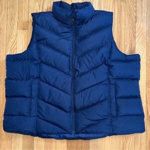 Lands' End Navy Goose Down Puffer Vest